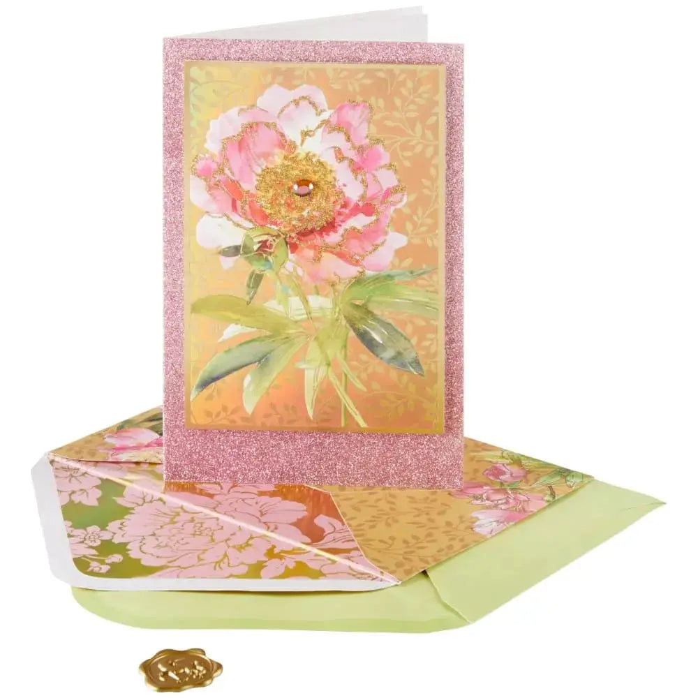 Peony on Gold Collector's Edition Birthday Card