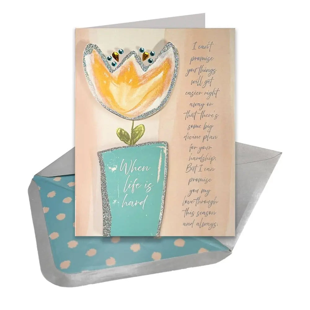 Single Tulip and Lettering Friendship Card