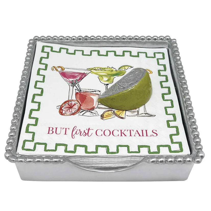 Green Lime Wedge Beaded Napkin Box Set