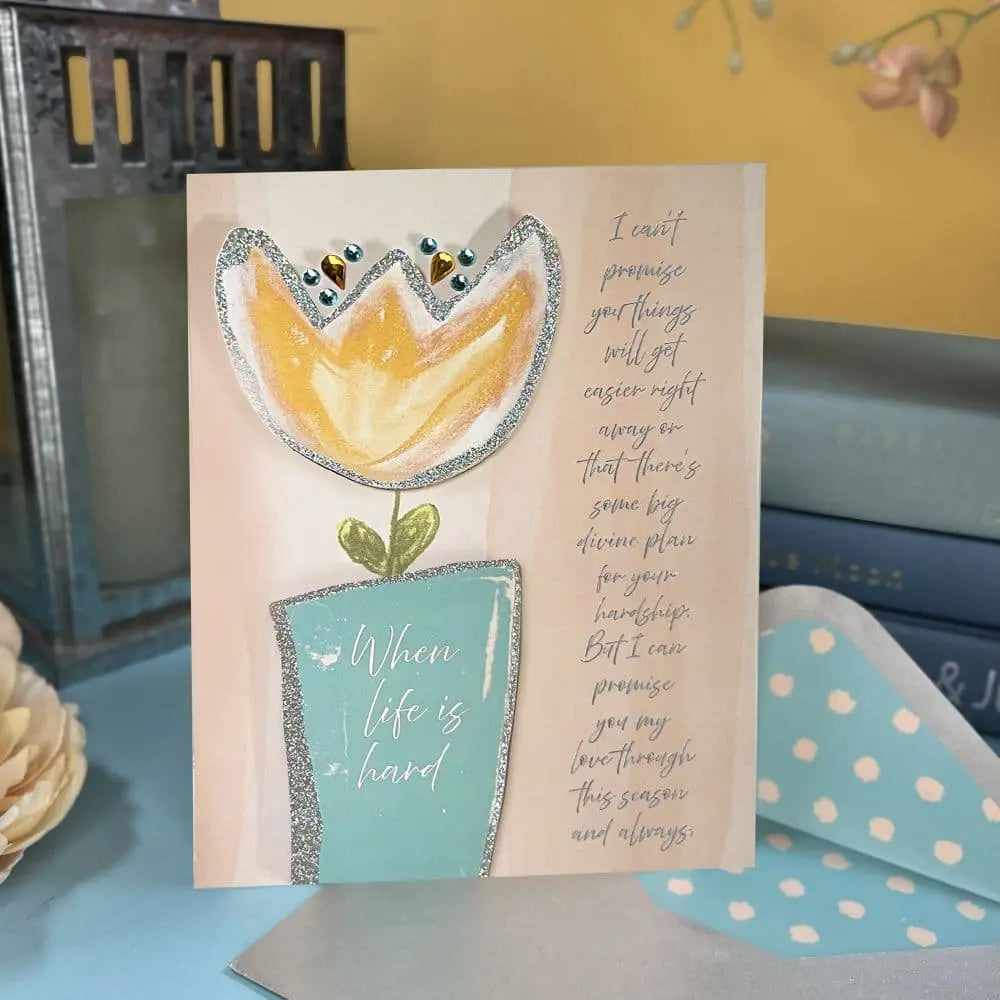 Single Tulip and Lettering Friendship Card