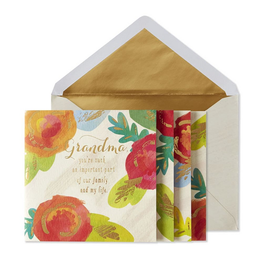 Grandma Card With Flowers Card