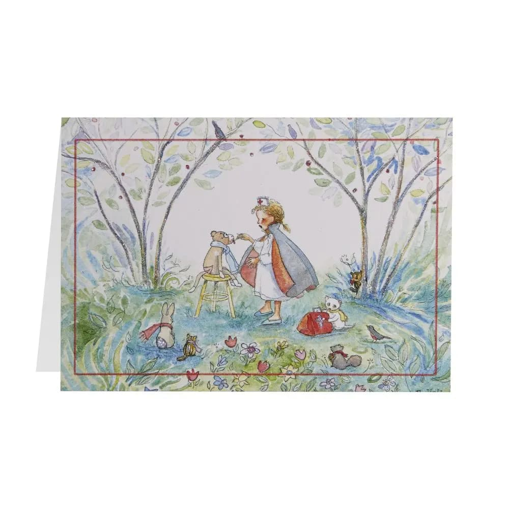 Nurse with Animals Get Well Card