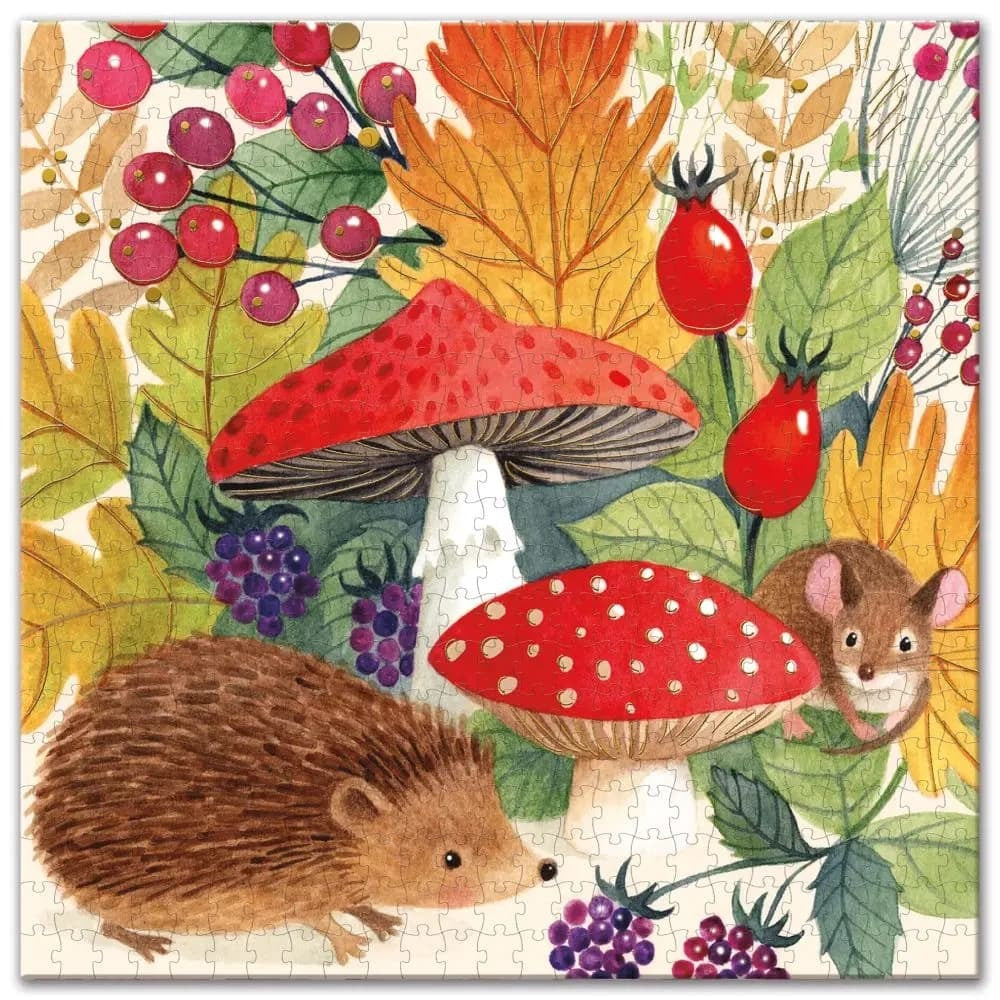 Enchanted Garden Hedgehog and Mushroom Puzzle