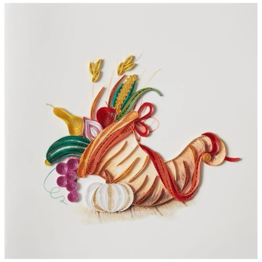Quilled Cornucopia Thanksgiving Card