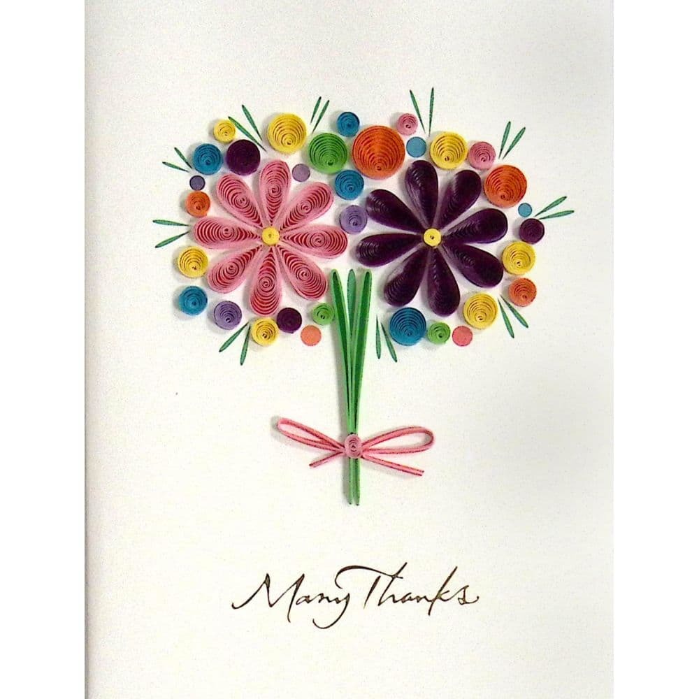 Quilled Origami Bouquet Thank You Card