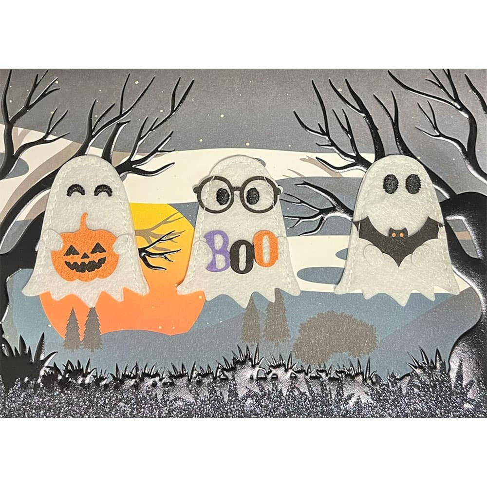Ghost Finger Puppets Halloween Card