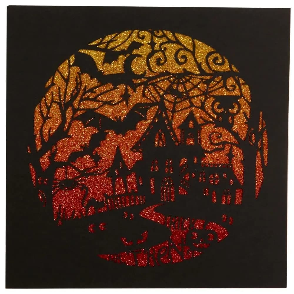 Laser Cut Haunted House Halloween Card