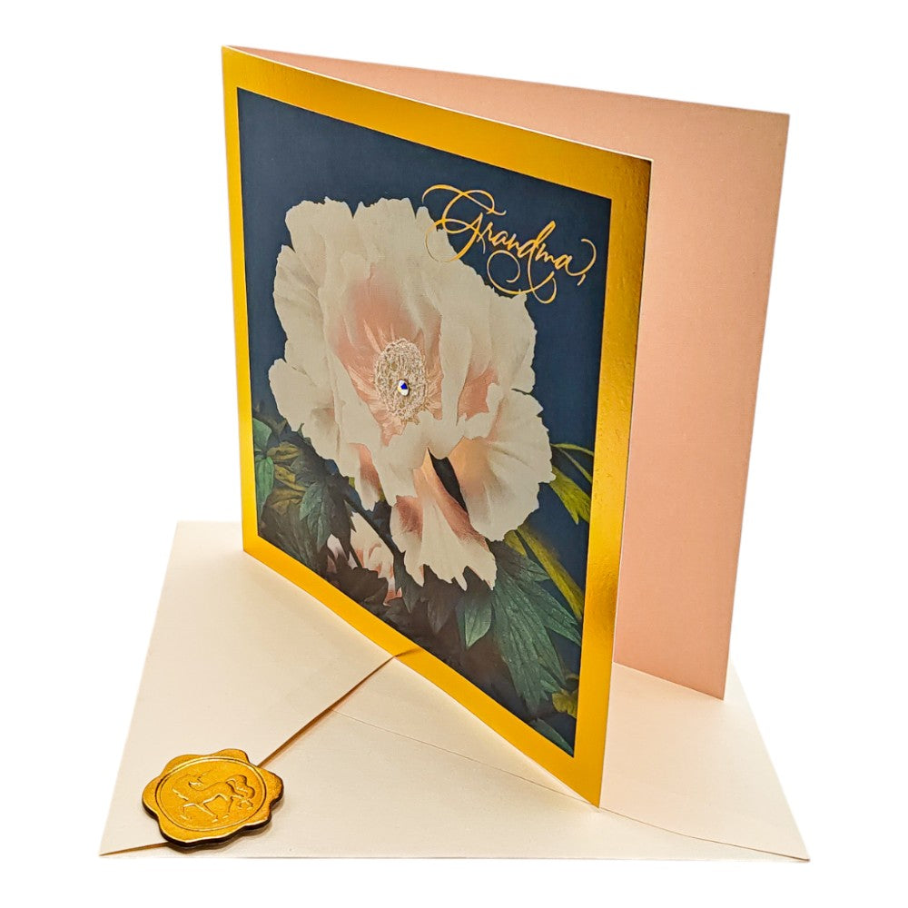 Pink Rose On Blue Grandma Mother's Day