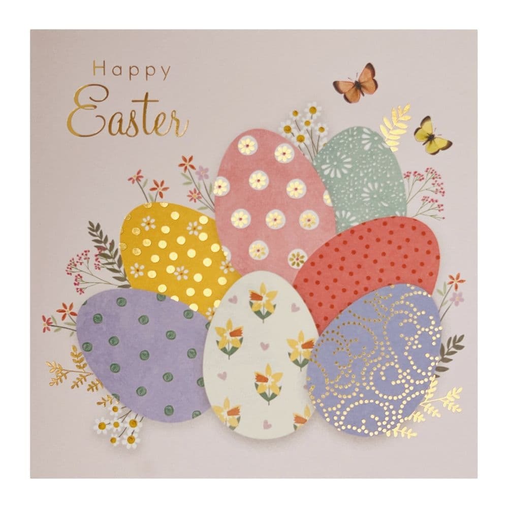 Patterned Eggs Easter Card