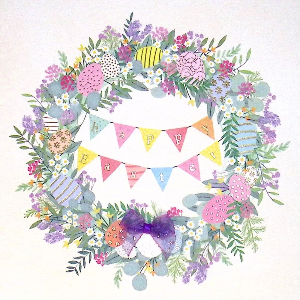 Floral Egg Wreath Easter Card