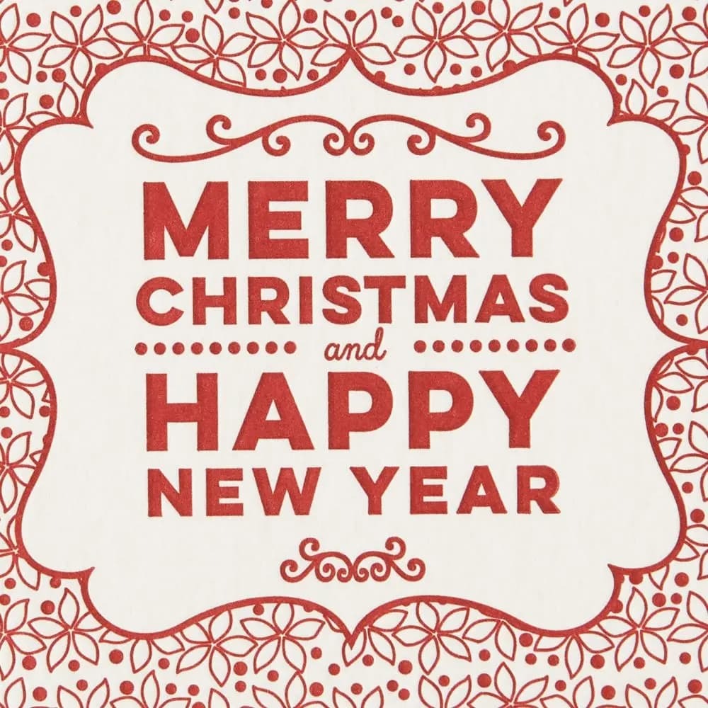 Merry Christmas And Happy New Year Lettering Christmas Card