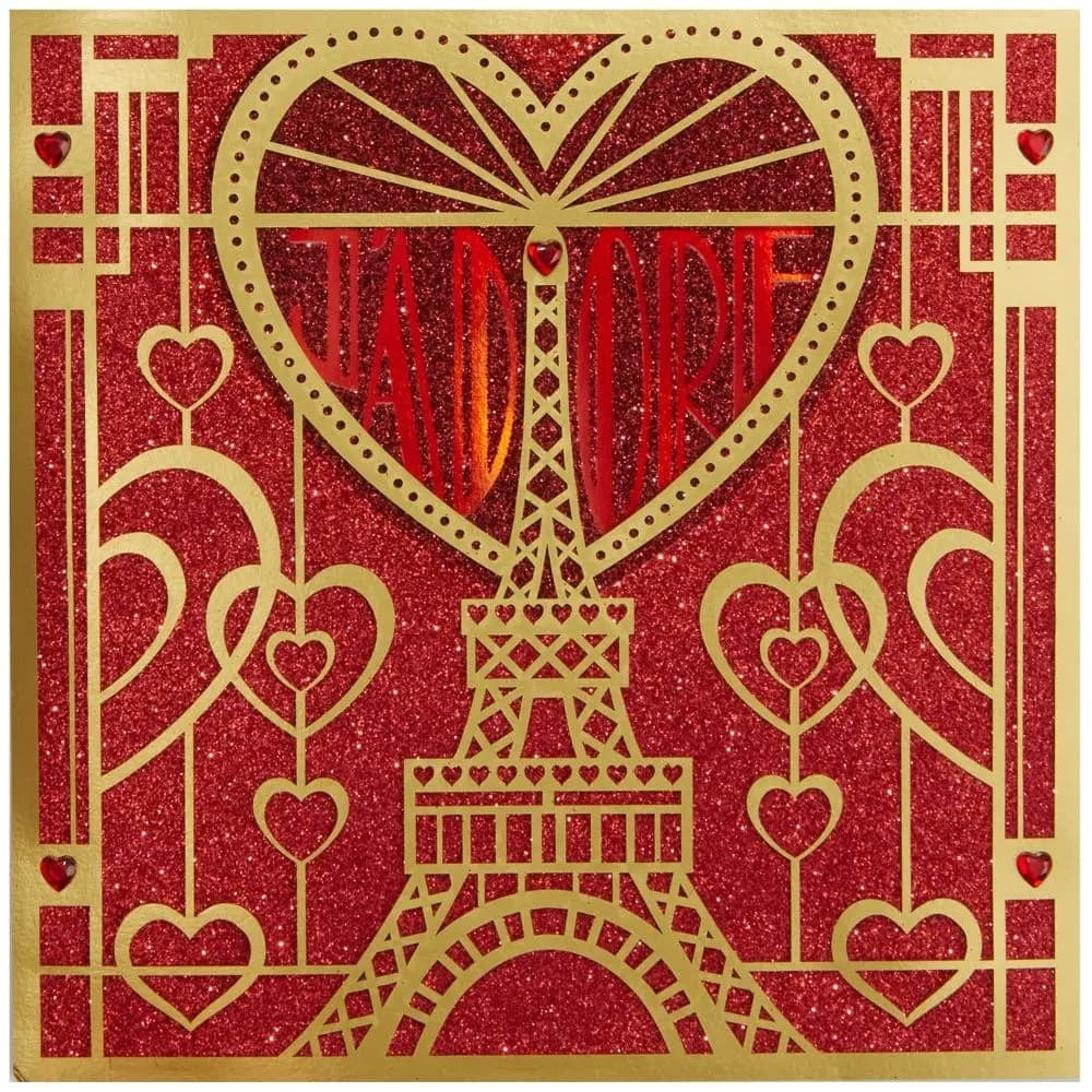 Laser Cut Eiffel Tower Valentine's Day Card