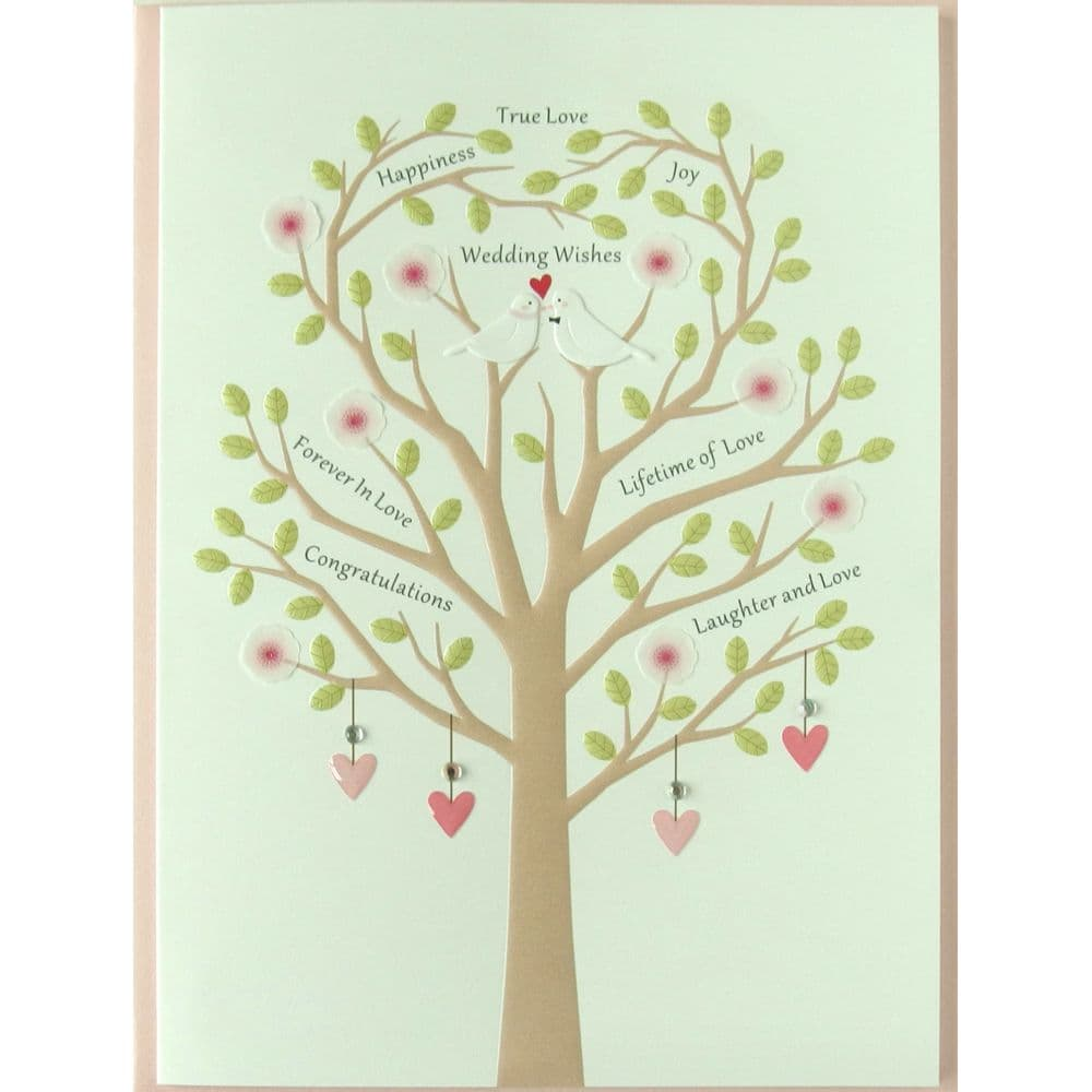 Two Birds In Tree Wedding Card
