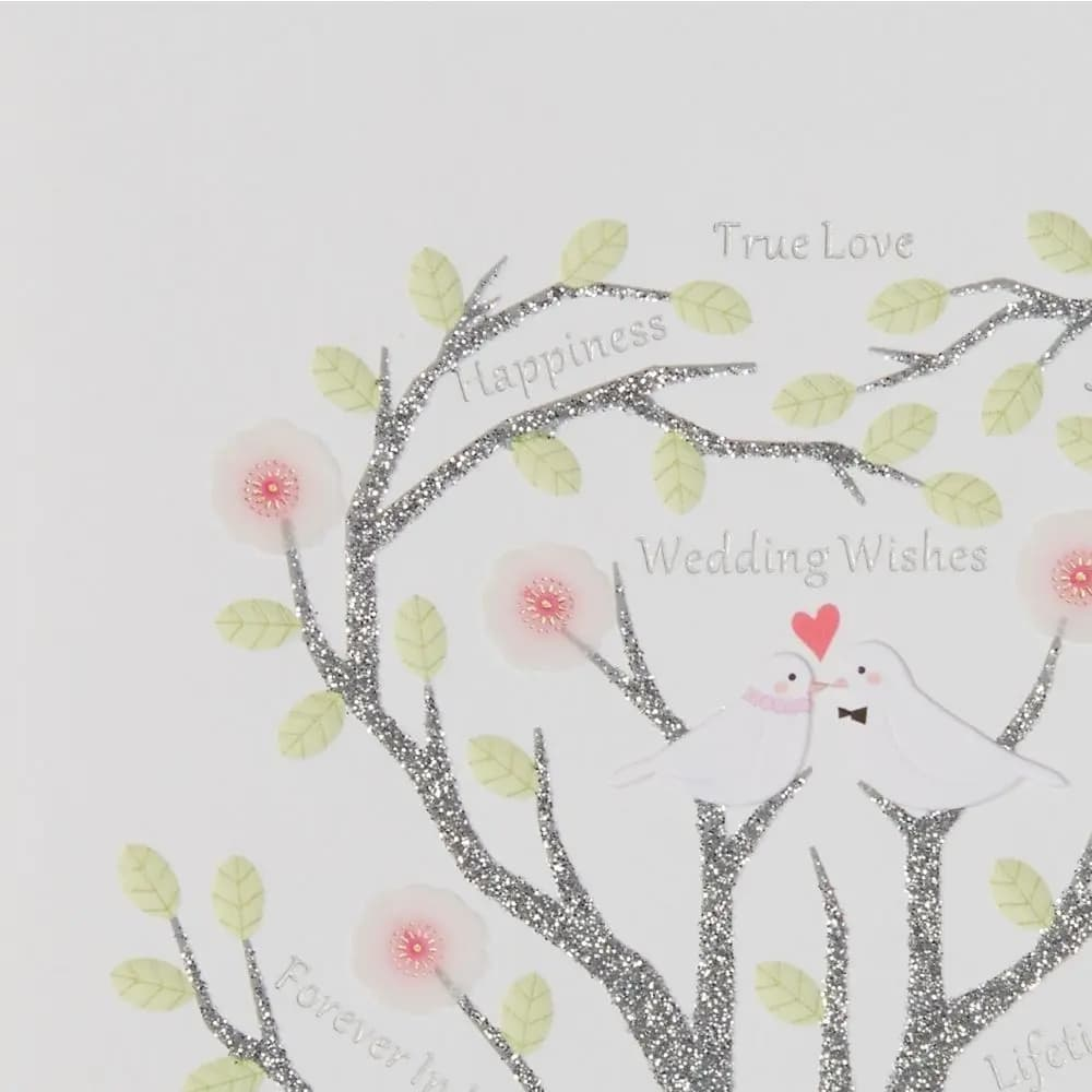 Two Birds In Tree Wedding Card