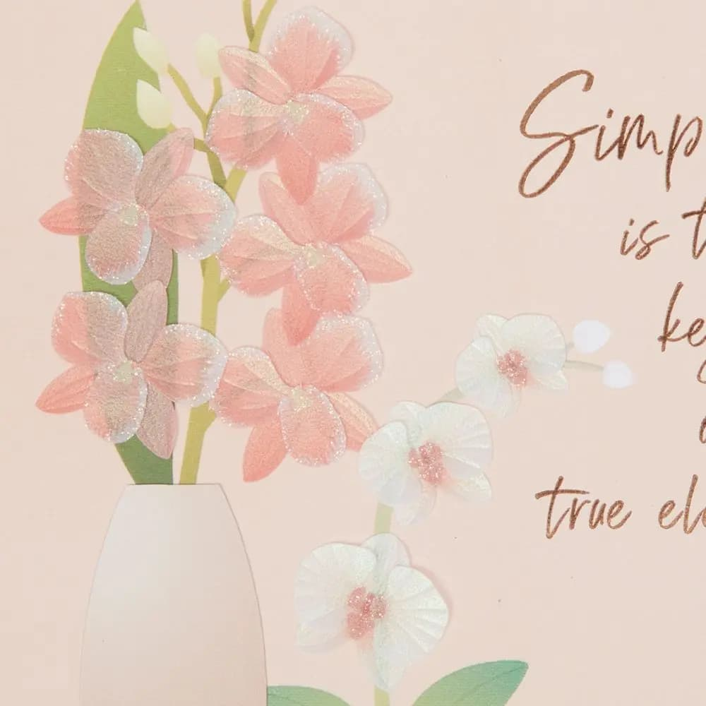 Orchids In Vases With Quote Blank Card