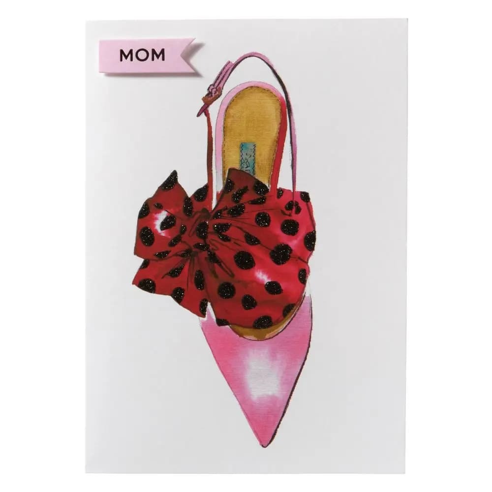 Shoe With Polka Dot Bow Mother's Day Card