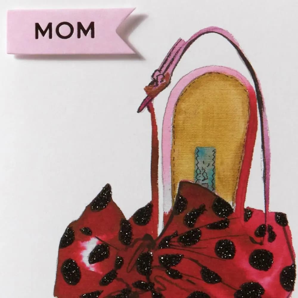 Shoe With Polka Dot Bow Mother's Day Card