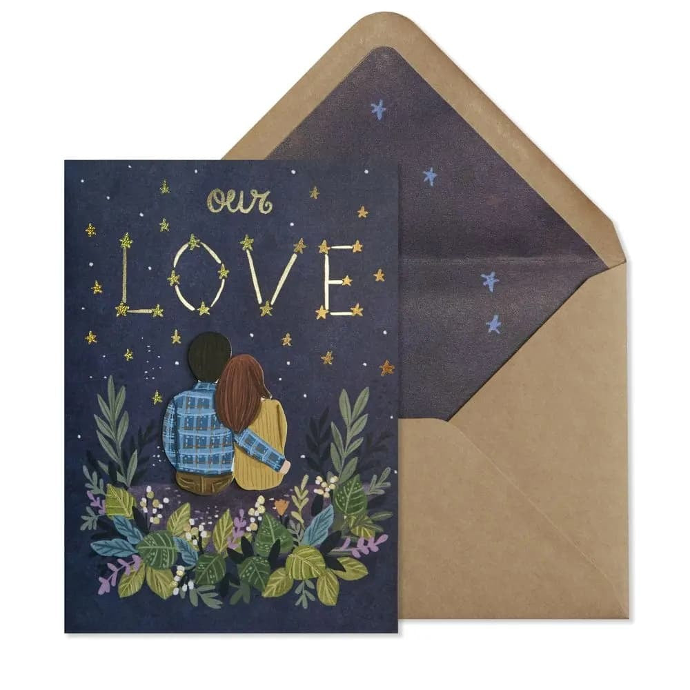 Couple Looking At Night Sky Fathers Day Card