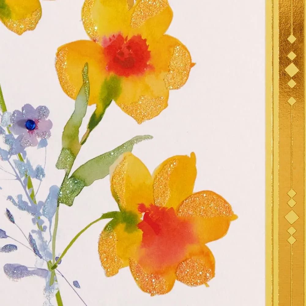 Daffodils And Cross Easter Card