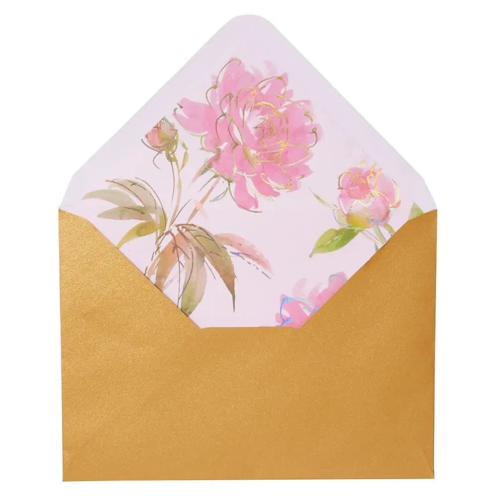 Peony On Gold Mother's Day Card