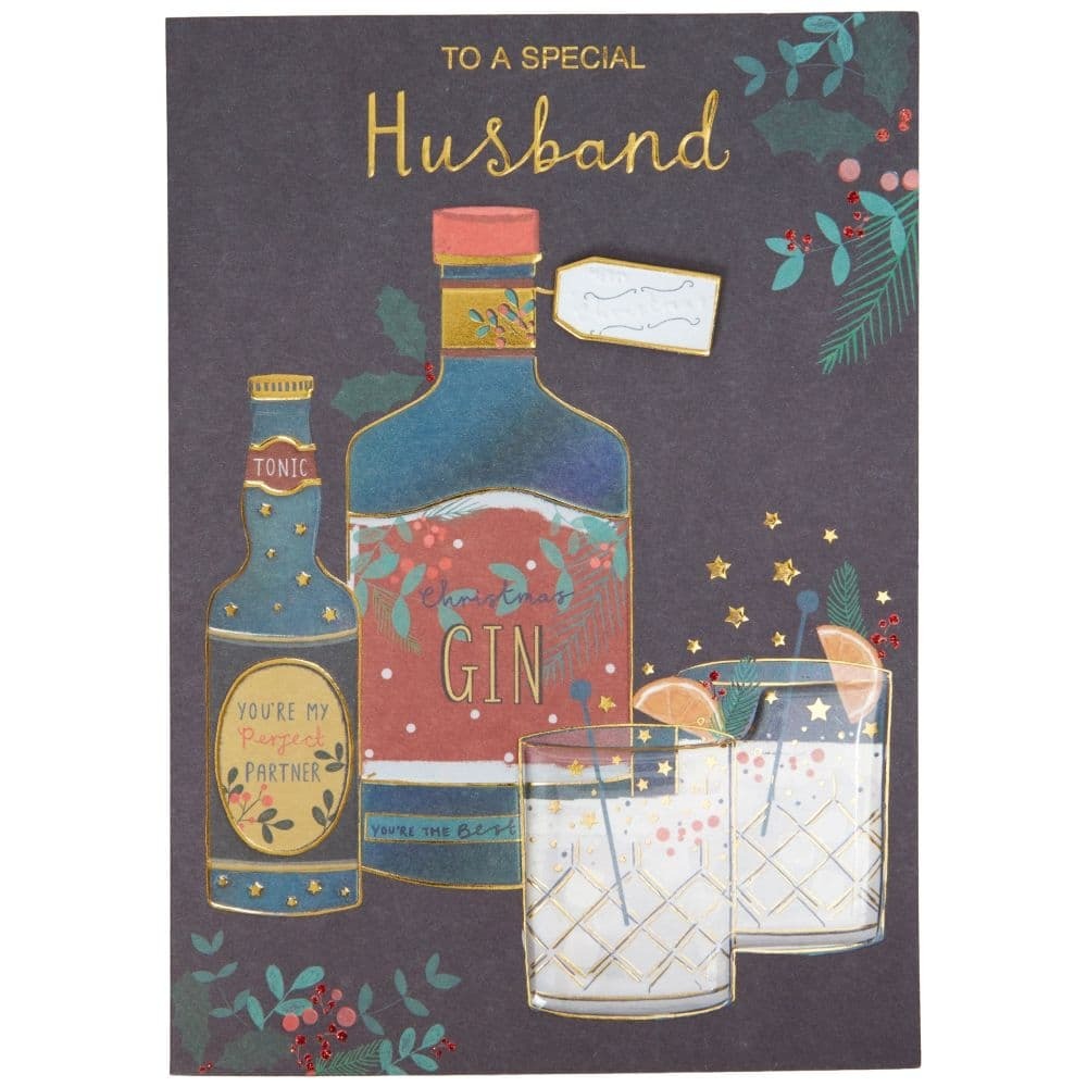 Two Holiday Cocktails Husband Christmas Card