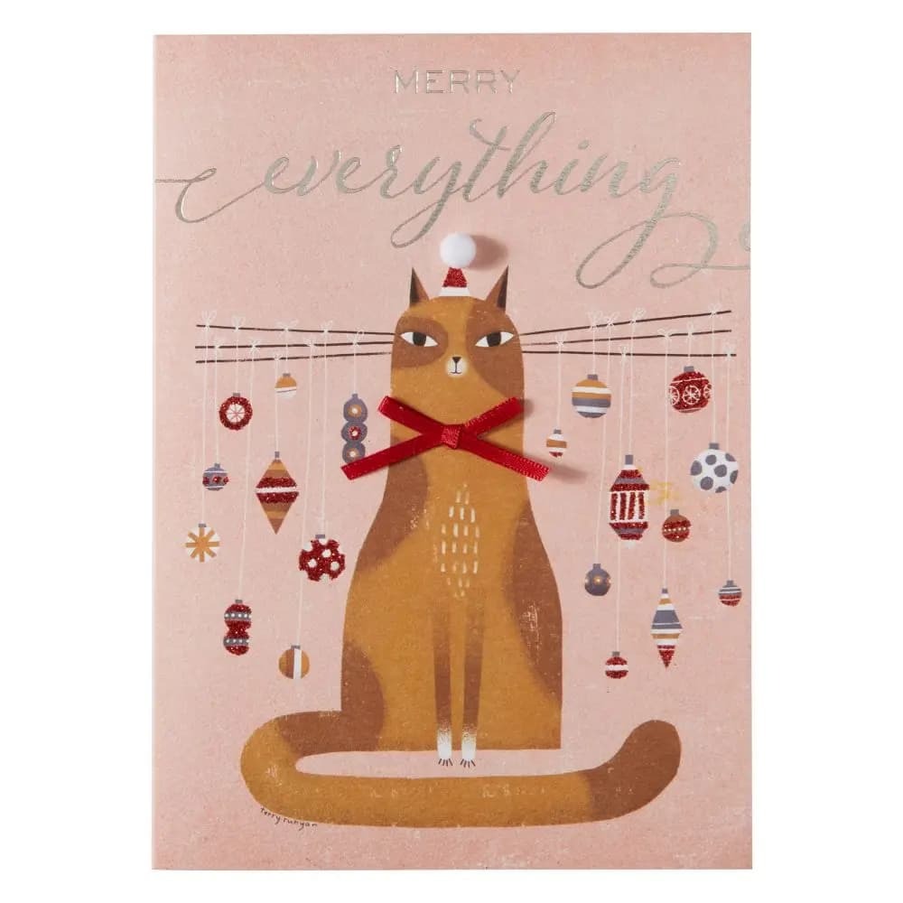 Cat Whisker Tree Christmas Card