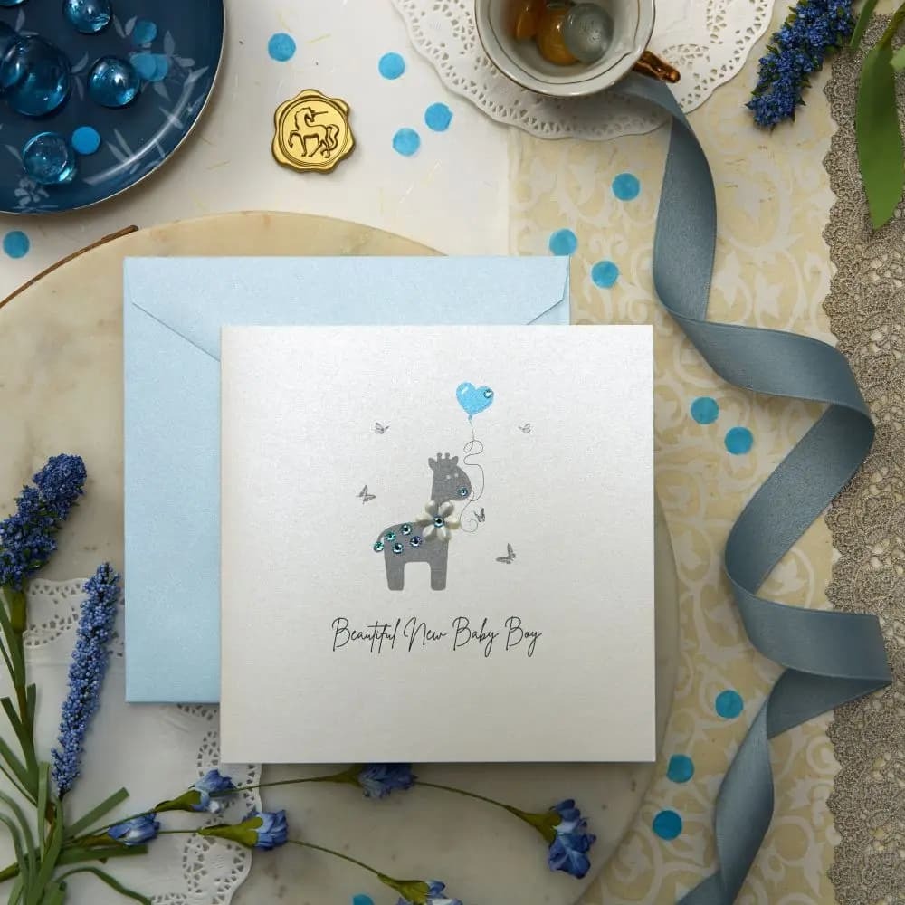 Beautiful Boy Baby Congratulations Card