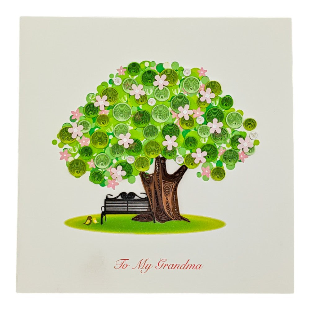 Quilled Tree with Bench Grandma Mother's Day Card