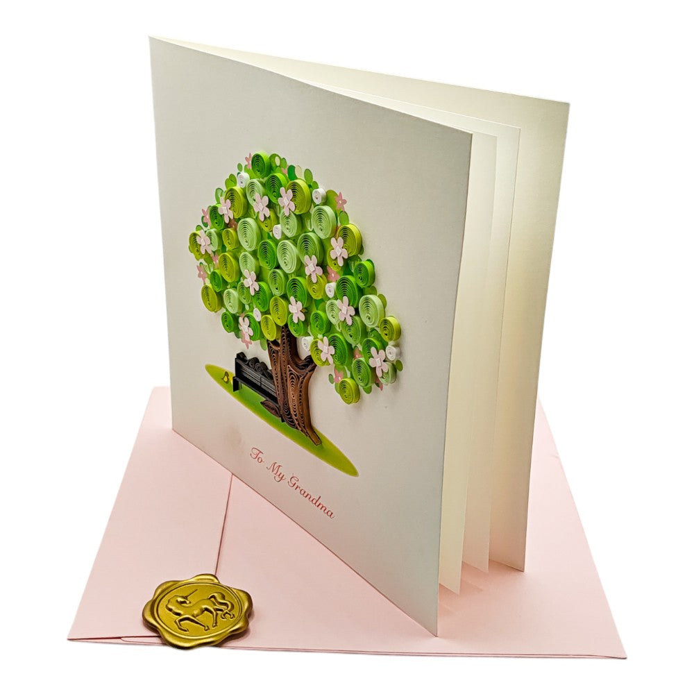 Quilled Tree with Bench Grandma Mother's Day Card