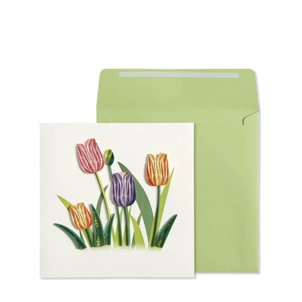 Quilled Growing Tulips Easter Card