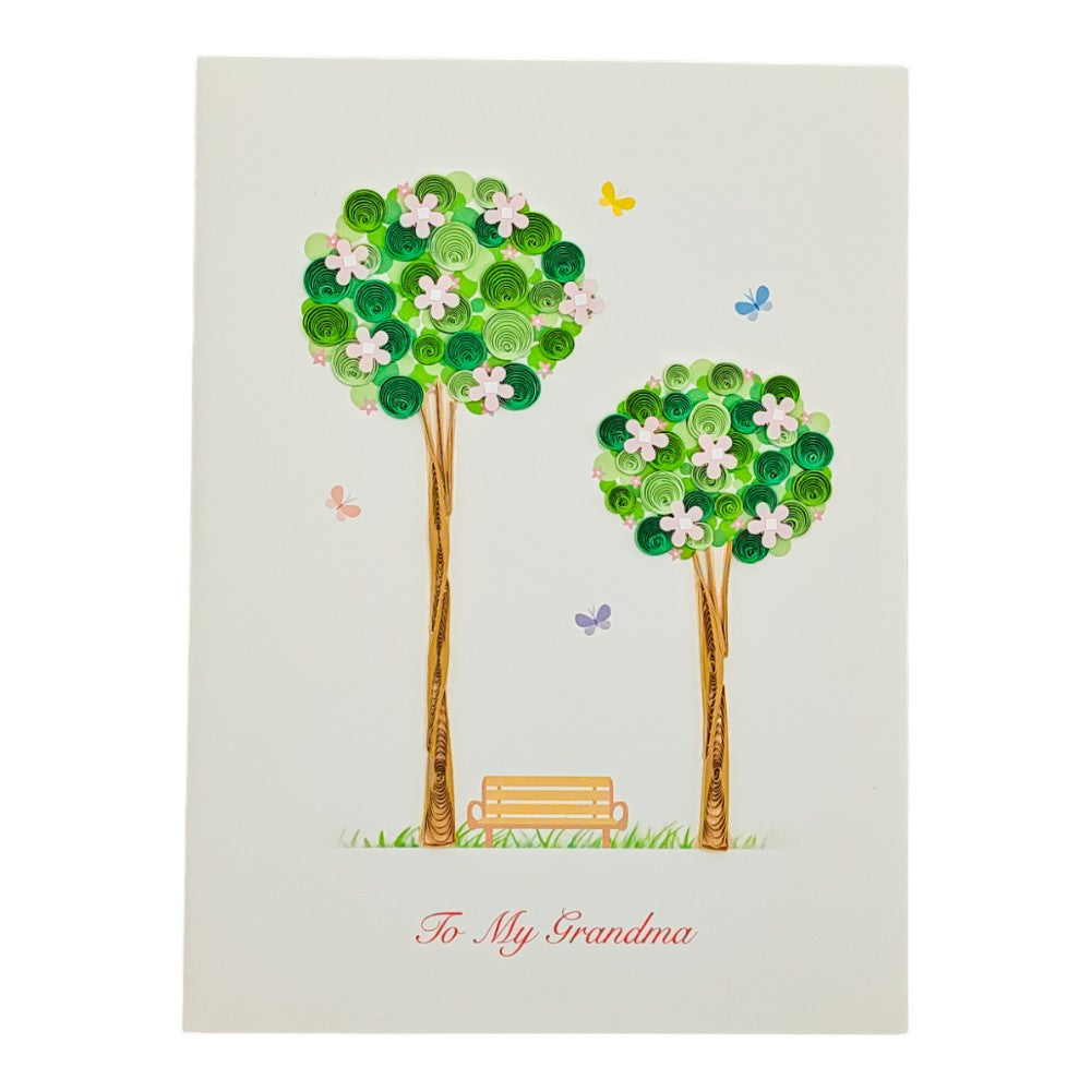 Quilled Trees with Bench Mothers Day Card