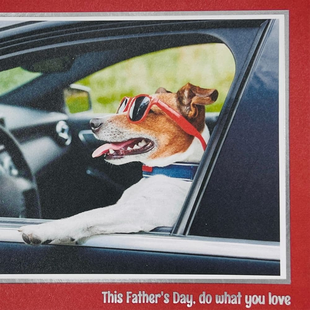 Photo Driving Dog Fathers Day Card