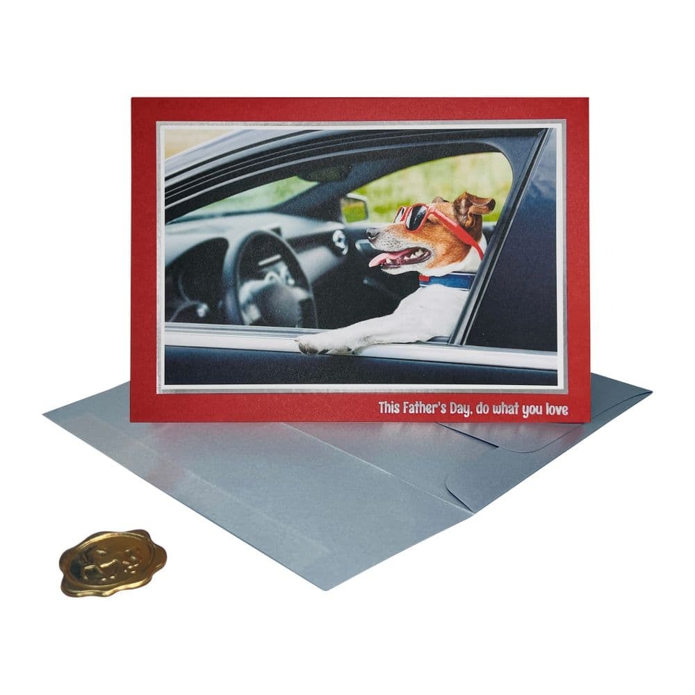 Photo Driving Dog Fathers Day Card