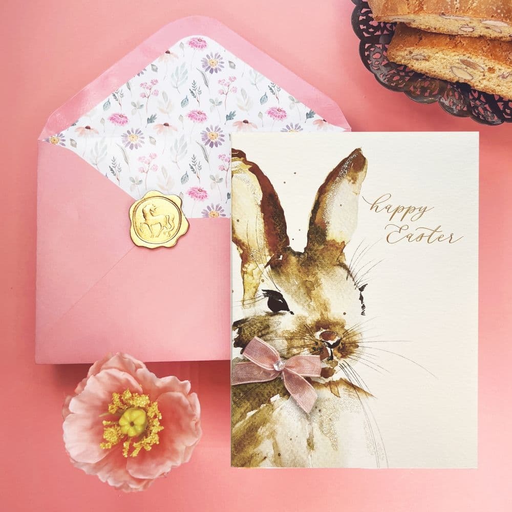 Watercolor Rabbit Easter Card