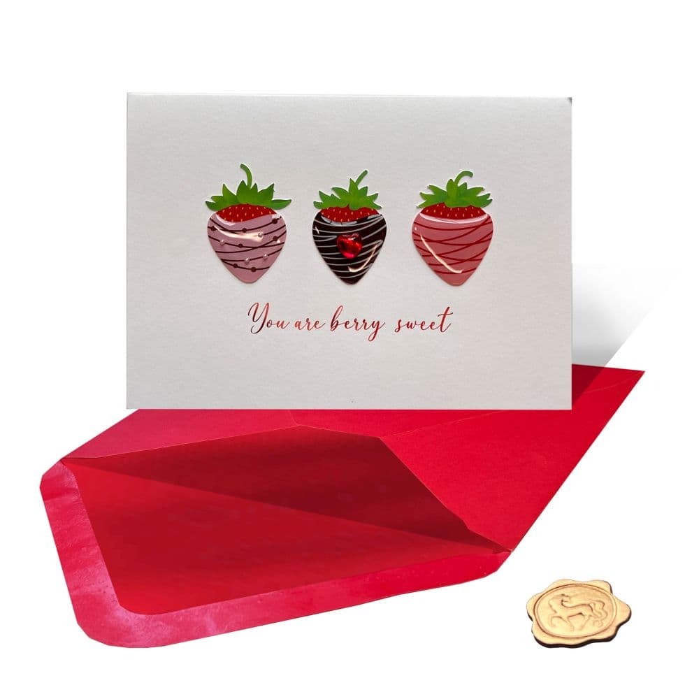 Handmade Dipped Berries Valentine’s Card