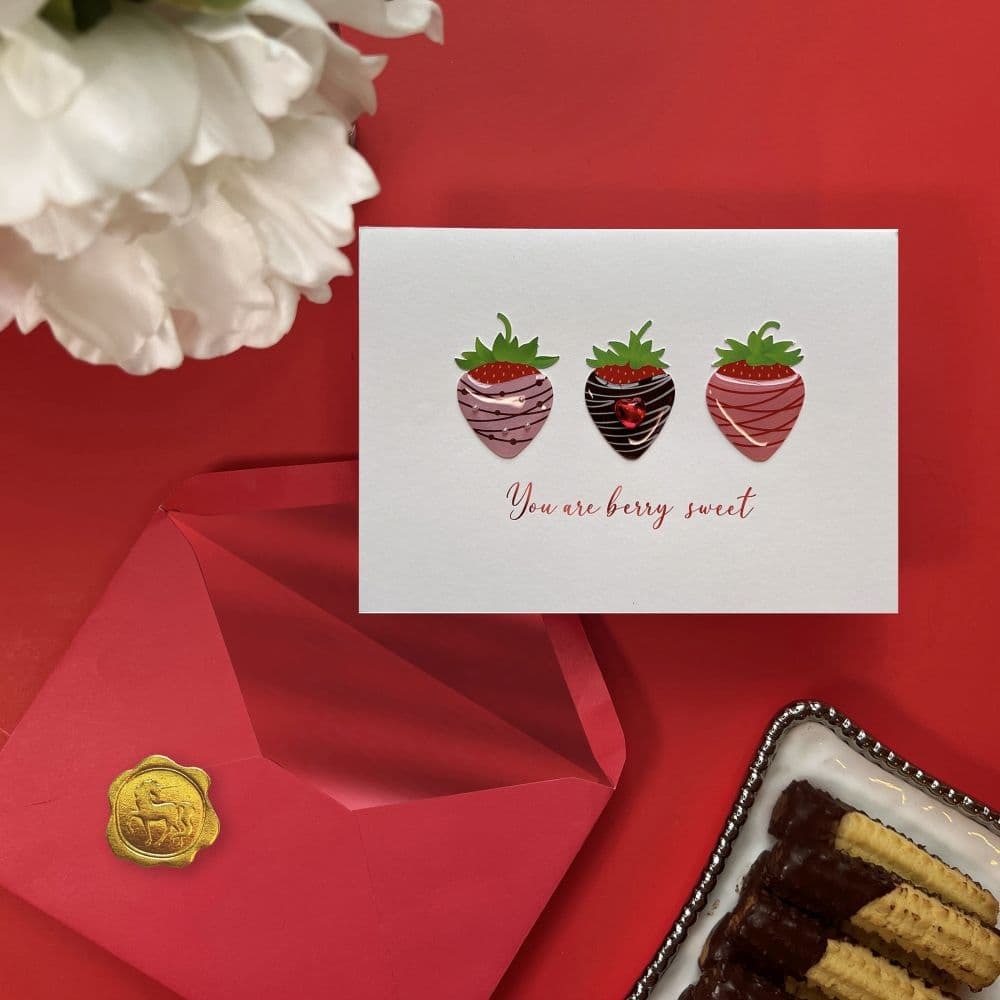 Handmade Dipped Berries Valentine’s Card