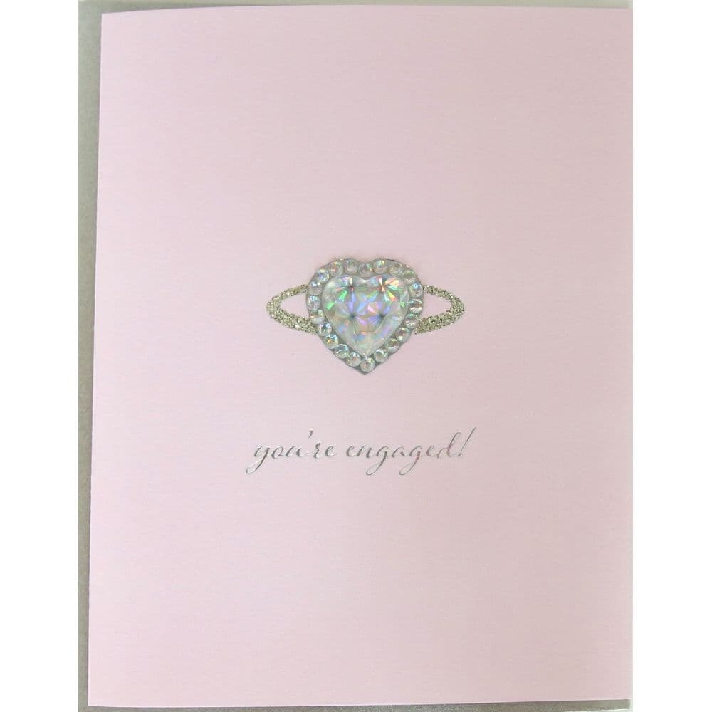 Heart Shaped Diamond Ring Engagement Wedding Card