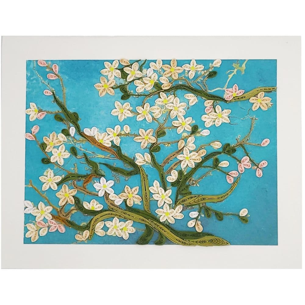 Quilled Almond Blossoms Van Gogh Blank Card
