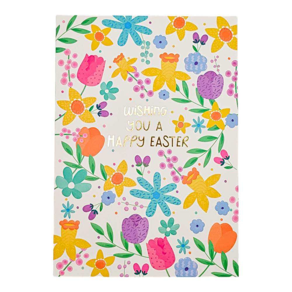 Multi Flower Toss Easter Card