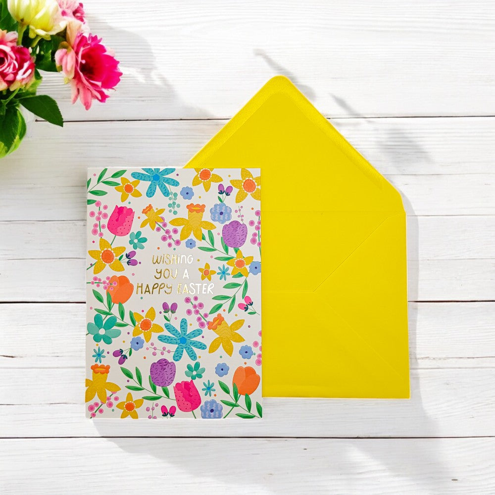 Multi Flower Toss Easter Card