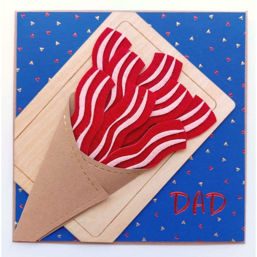 Paper Cone with Bacon Father's Day Card