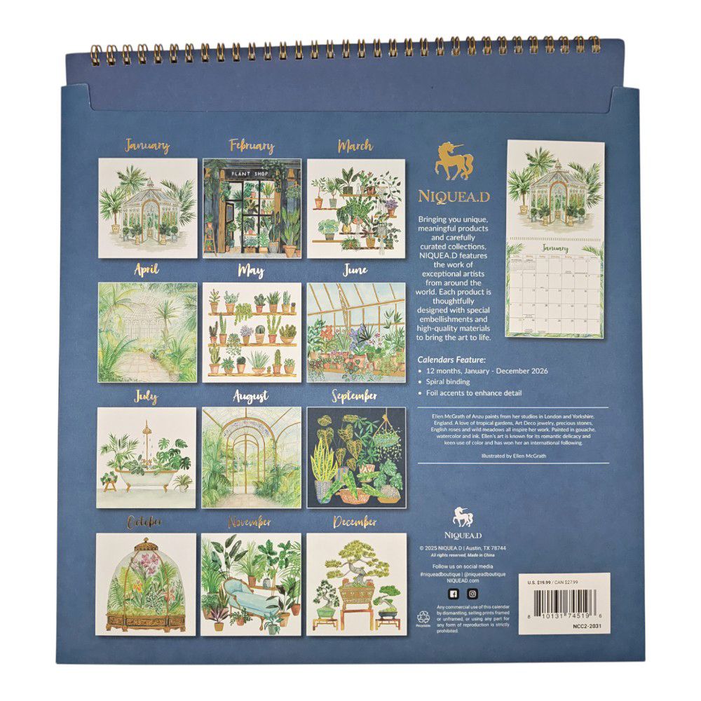 Plant Lovers 2026 Wall Calendar