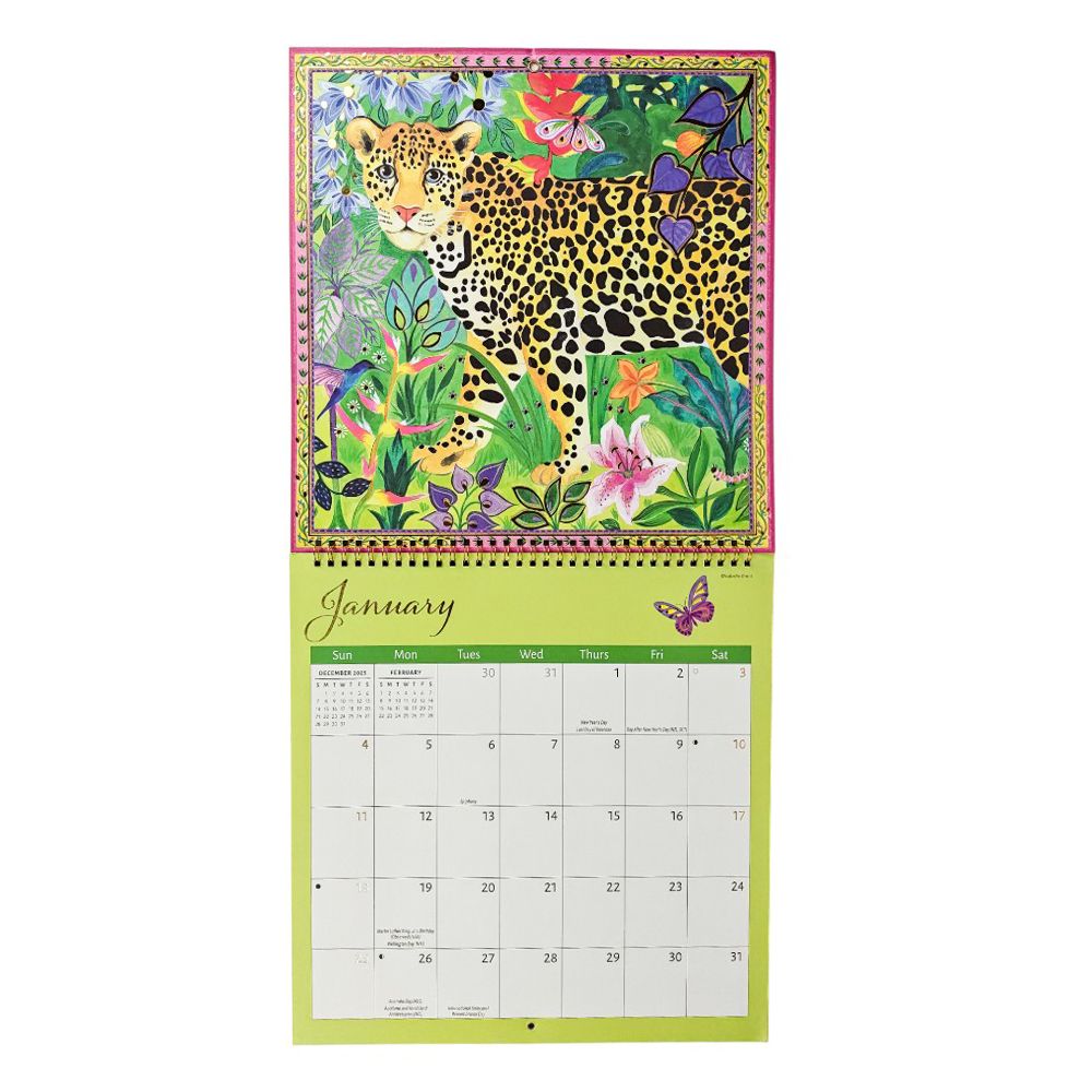 Exotic Animals 2026 Wall Calendar