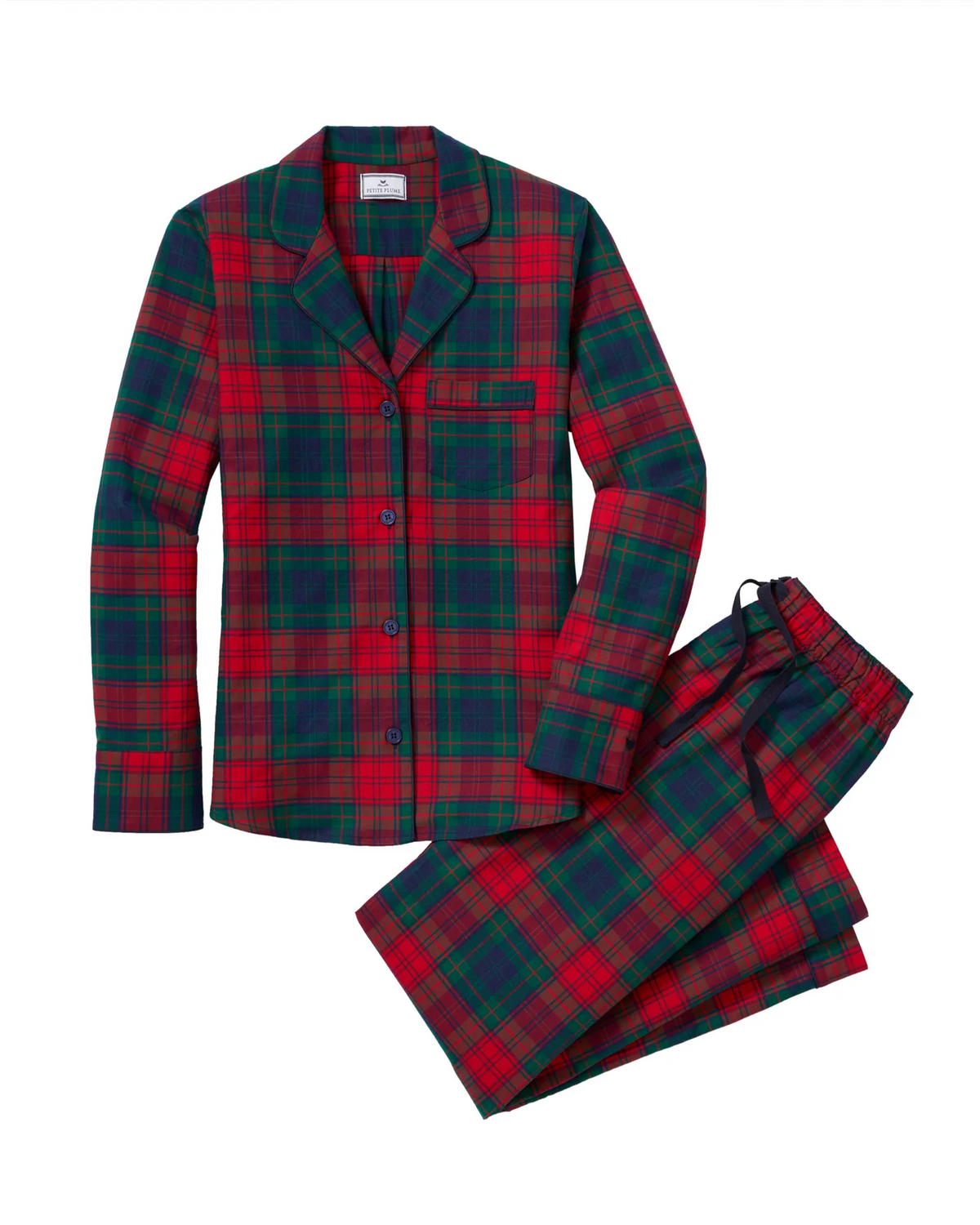 Women's Twill Pajama Set in St. James Tartan Red