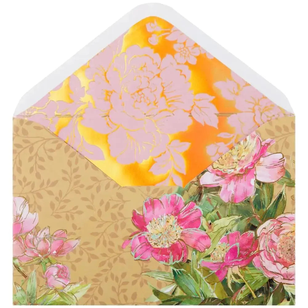 Peony on Gold Collector's Edition Birthday Card