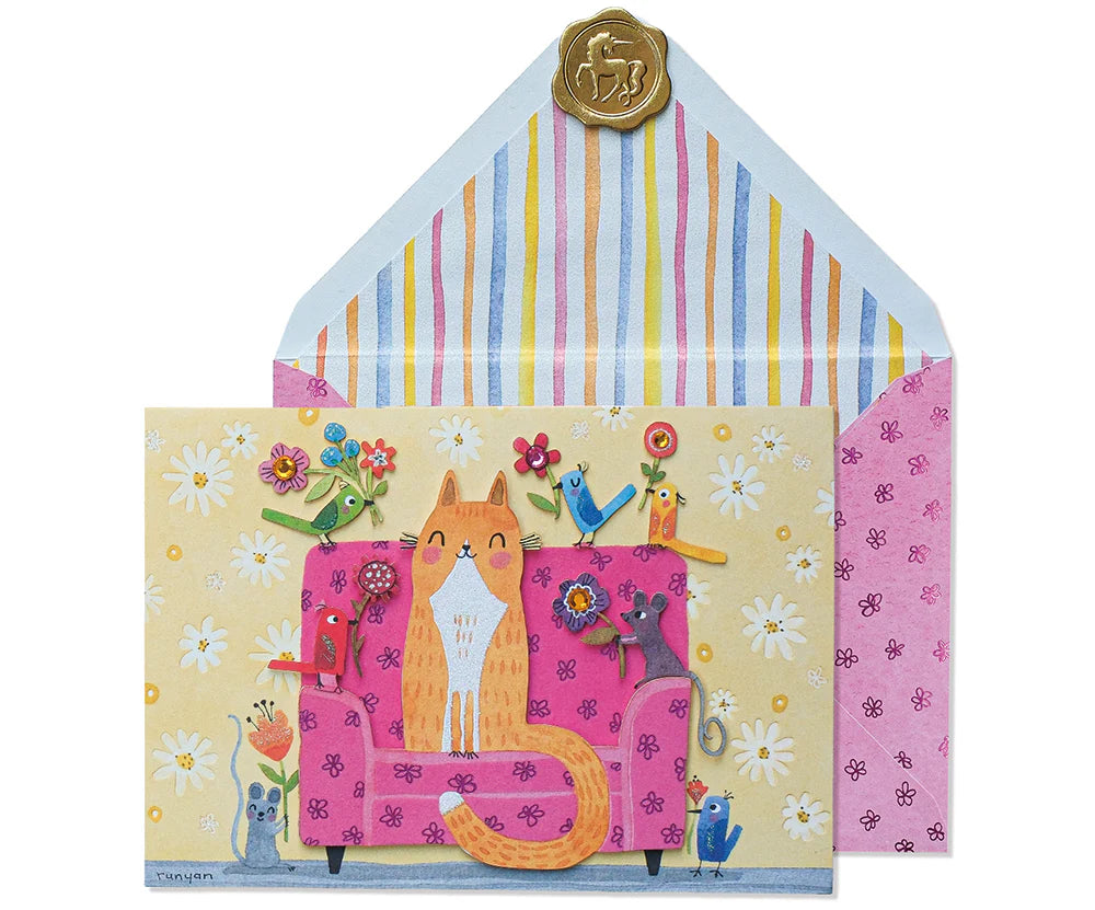 Mom Cat on Chair Mother's Day Card