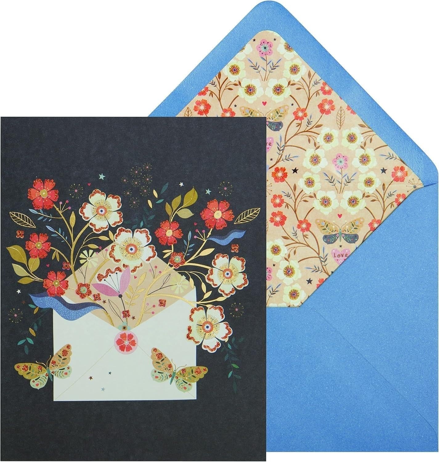 Envelope with Floral Boxed Notes