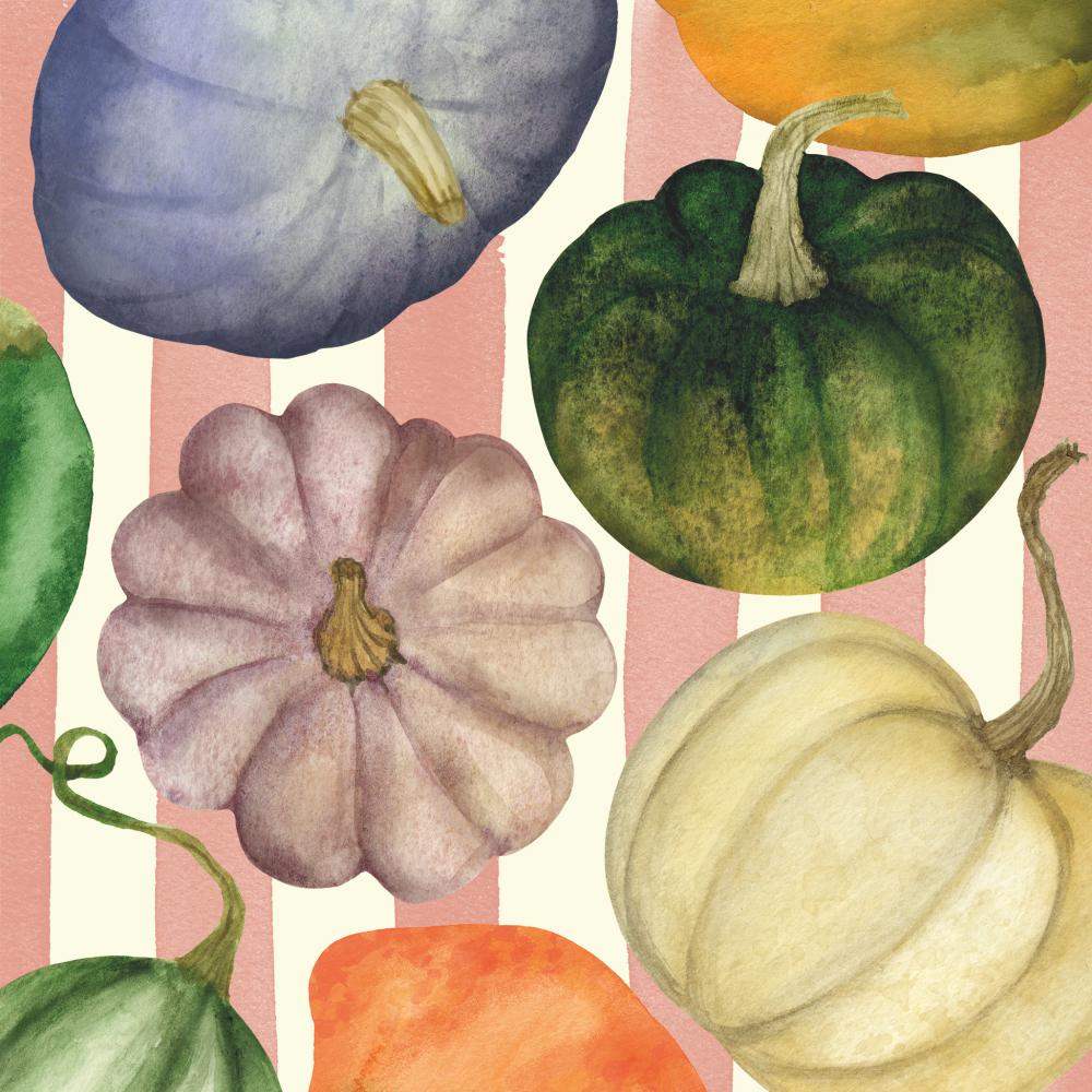 Bev- Pumpkin & Stripe Napkins