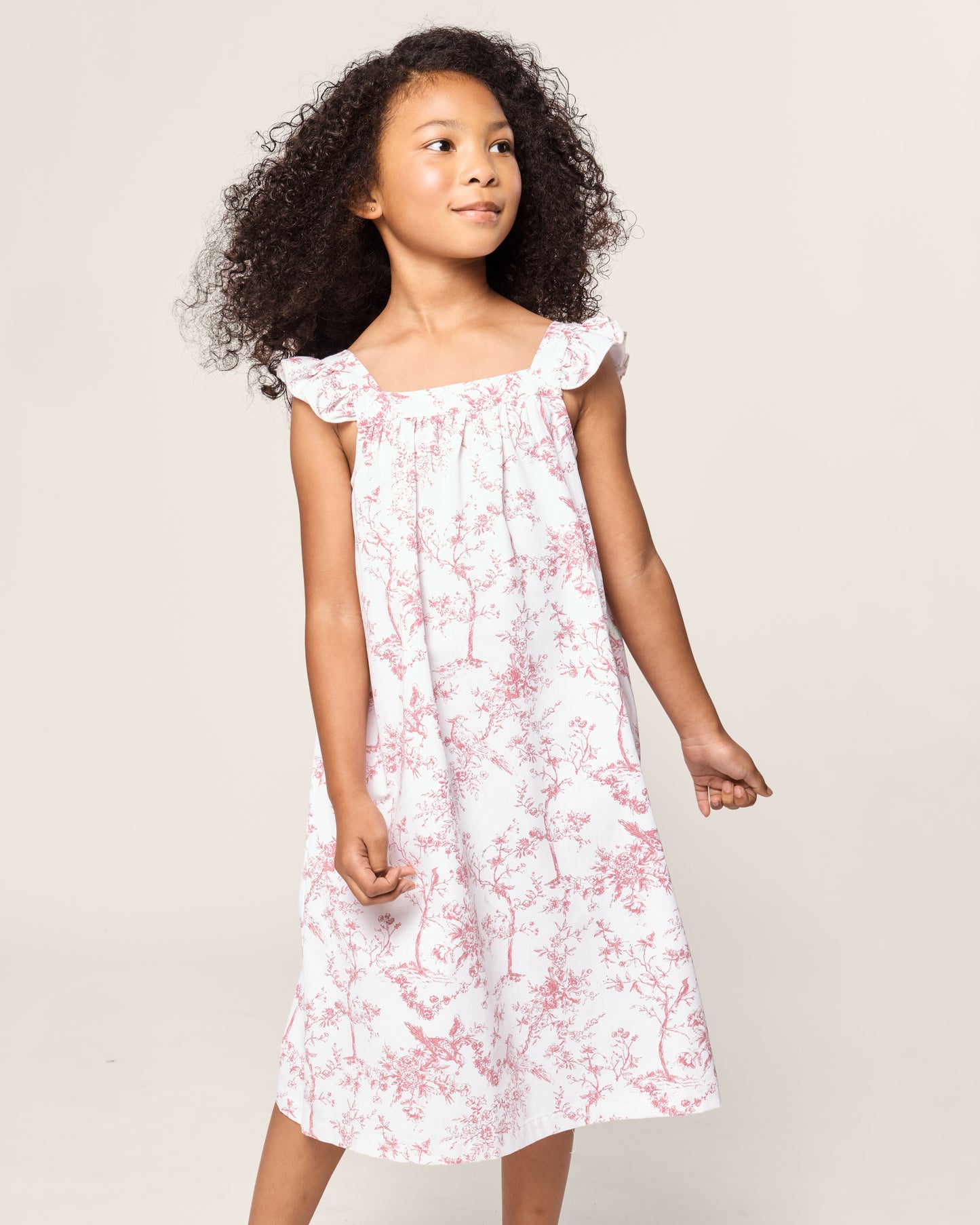 Girl's Twill Clara Nightgown in Pink Timeless Toile