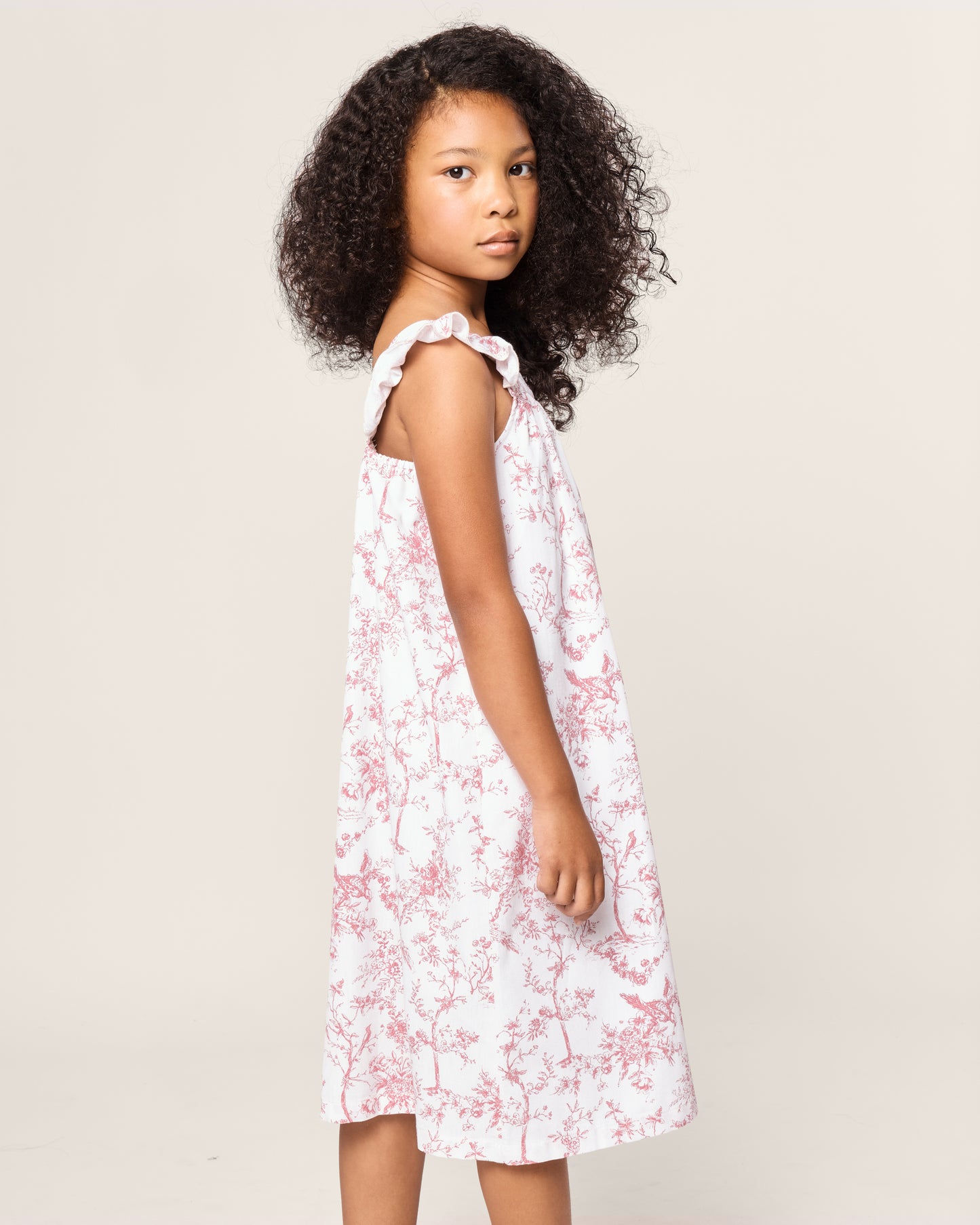 Girl's Twill Clara Nightgown in Pink Timeless Toile